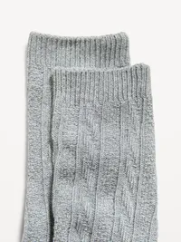 Cable Knit Socks - Heather Gray — view 2