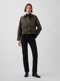 Canvas Crop Utility Jacket - Bamboo green — view 2