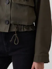 Canvas Crop Utility Jacket - Bamboo green — view 4