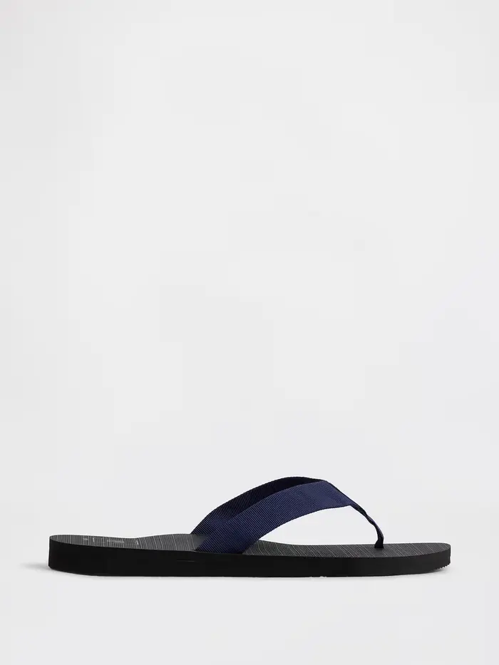 Canvas Flip Flops - Black