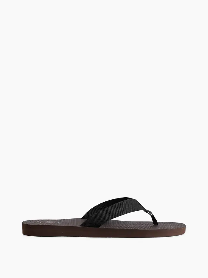 Canvas Flip Flops - Terra brown