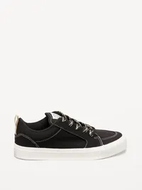 Canvas Lace-Up Sneakers for Boys - Black Combo — view 4