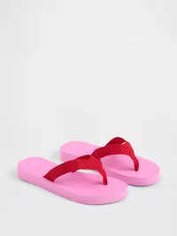 Canvas Platform Flip Flops - Neon pink glow — view 2