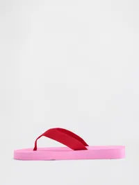 Canvas Platform Flip Flops - Neon pink glow — view 4