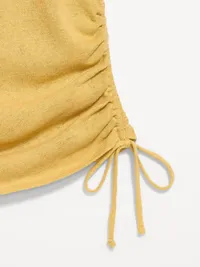 Cap-Sleeve Shirred Side Top - Sandstorm — view 4