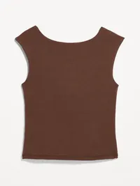 Cap-Sleeve Tie-Back Top - Peppercorn — view 4