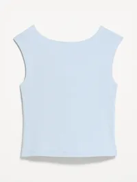Cap-Sleeve Tie-Back Top - Sky Maintenance — view 3