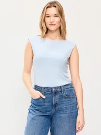 Cap-Sleeve Tie-Back Top - Sky Maintenance — view 4