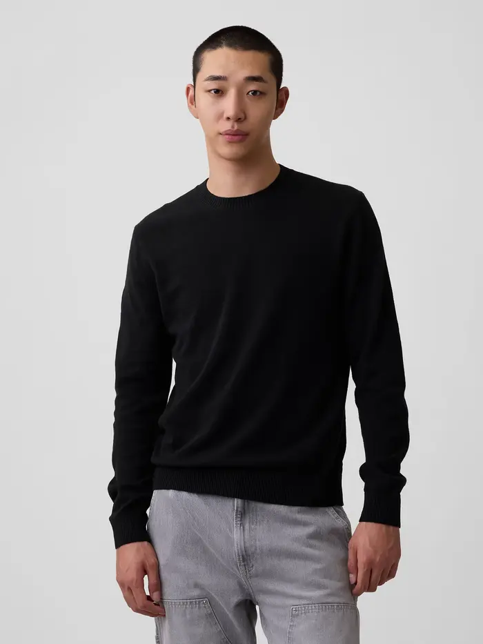 CashSoft Crew Sweater - True black