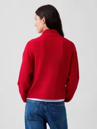 CashSoft Oversized Half-Zip Sweater - Modern red — view 3