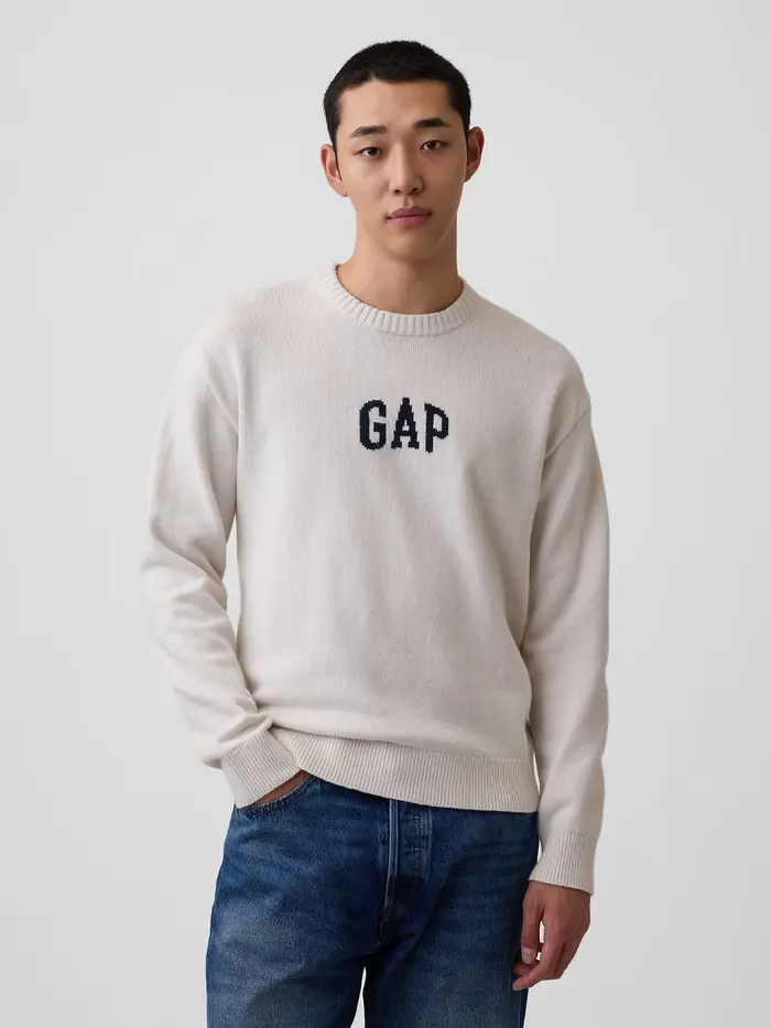 CashSoft Relaxed Logo Sweater - Regular gray