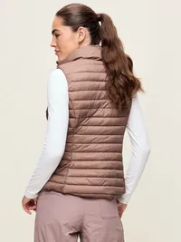 Chevron Puffer Vest - Dusted Chocolate — view 2