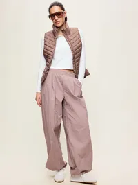 Chevron Puffer Vest - Dusted Chocolate — view 3