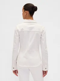 Cinched Denim Shirt - Winter white — view 3