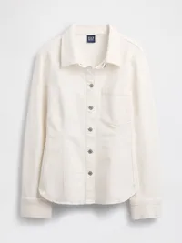 Cinched Denim Shirt - Winter white — view 5