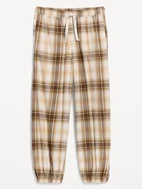 Cinched Flannel Balloon Pants - Neutral Plaid — view 4