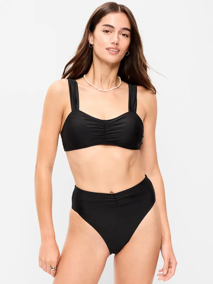 Cinched Swim Top - Black Jack