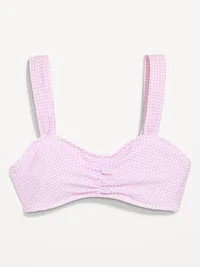 Cinched Swim Top - Purple Gingham — view 4