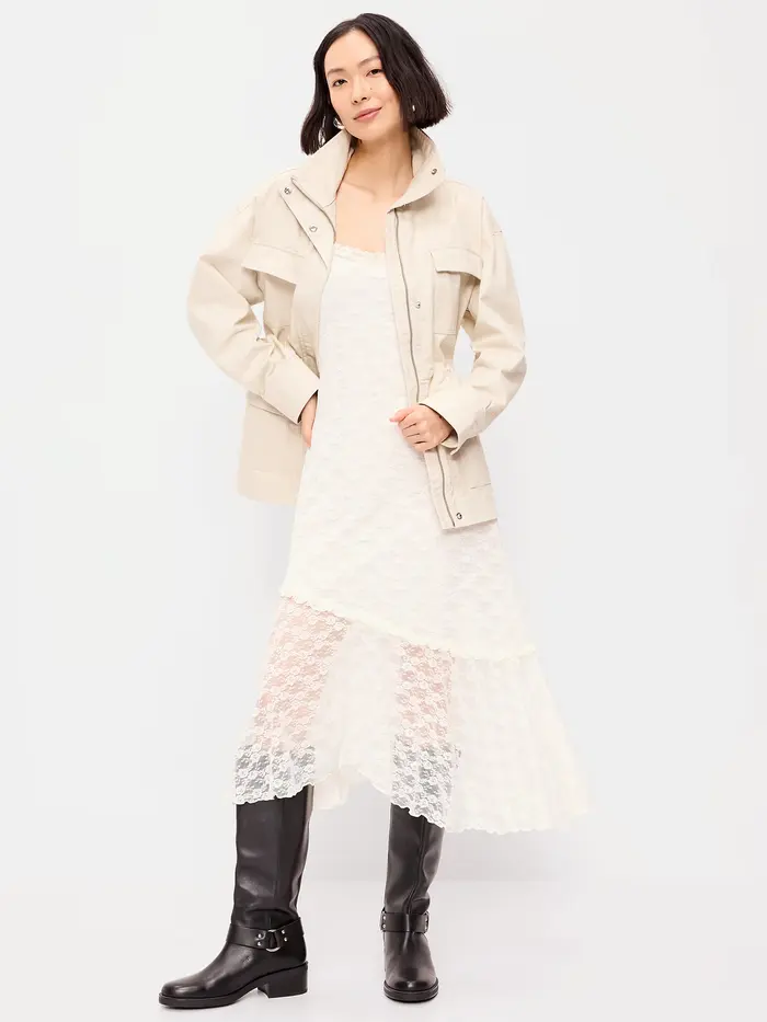 Cinched-Waist Utility Jacket - Wish Bone