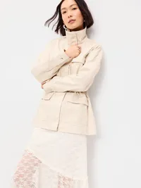 Cinched-Waist Utility Jacket - Wish Bone — view 3