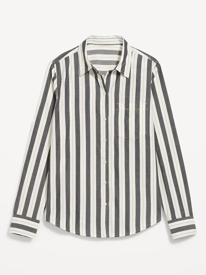 Classic Button-Down Shirt - Black Stripes