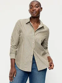 Classic Button-Down Shirt - Neutral Stripe — view 5