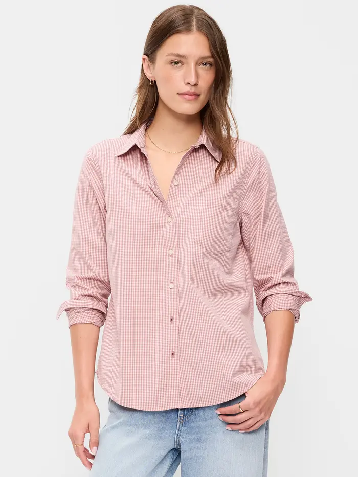Classic Button-Down Shirt - Pink Plaid