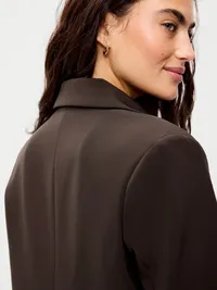 Classic Double-Weave Blazer - Black Coffee — view 4