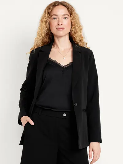 Classic Double-Weave Blazer - Black Jack
