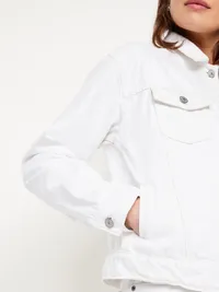 Classic Jean Jacket - White Lilies — view 4