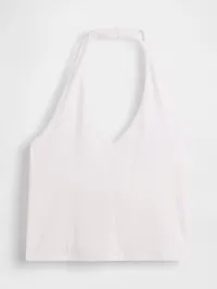 CloseKnit Halter Crop Top - Fresh white — view 4