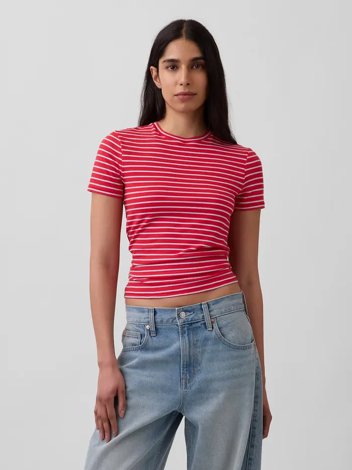 CloseKnit Jersey T-Shirt - Red & blue stripe