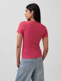 CloseKnit Jersey T-Shirt - Red & blue stripe — view 3