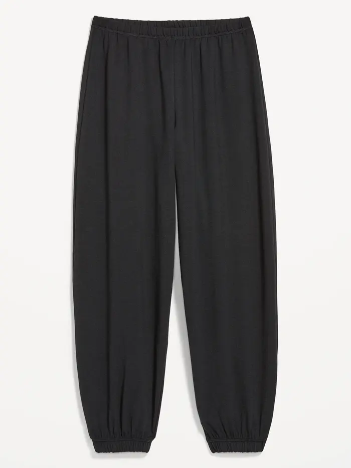 CloudComfy Cinched Balloon Jogger Pants - Light Black Heather