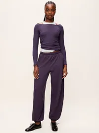 CloudComfy Cinched Balloon Jogger Pants - Nebula — view 2