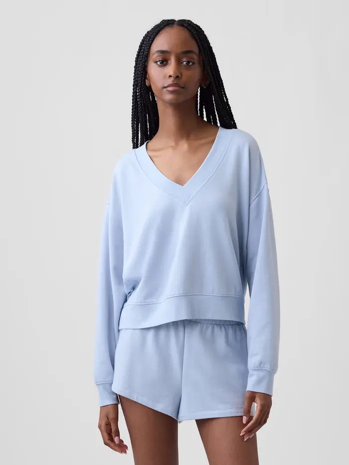 CloudLight Oversized Sweatshirt - Button down blue