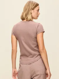 CloudLite Crew-Neck Ribbed T-Shirt - Mocha — view 2
