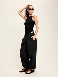 CloudLite High-Neck Racerback Tank Top - Black Jack — view 3