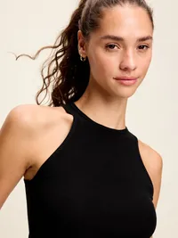 CloudLite High-Neck Racerback Tank Top - Black Jack — view 4