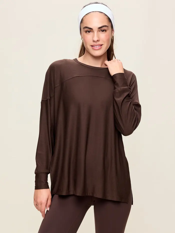 CloudMotion Long-Sleeve Tunic - Black Coffee