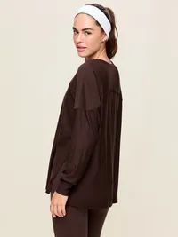 CloudMotion Long-Sleeve Tunic - Black Coffee — view 2