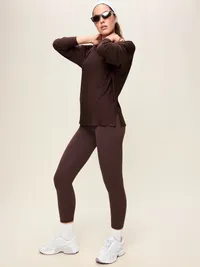 CloudMotion Long-Sleeve Tunic - Black Coffee — view 3