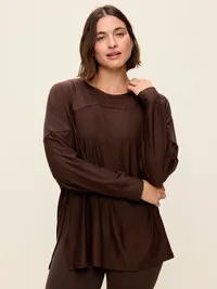 CloudMotion Long-Sleeve Tunic - Black Coffee — view 5