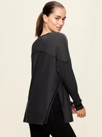 CloudMotion Long-Sleeve Tunic - Black Jack — view 2