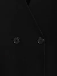 Collarless V-Neck Sweater Blazer - Black — view 4