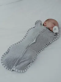 Comfy Cubs Zipper Swaddle Blankets - Grey — view 2