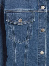 Contoured Longline Denim Jacket - Medium wash — view 4