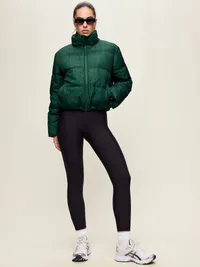 Core Puffer Jacket - Medium Green Plaid — view 3