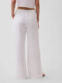Cotton Gauze Easy Split-Hem Pants - Fresh white — view 4