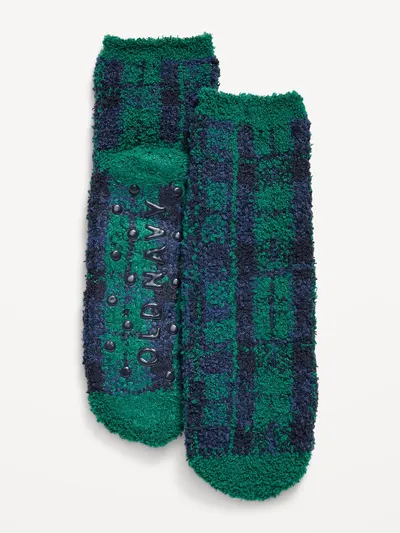 Cozy Socks for Kids - Green Plaid